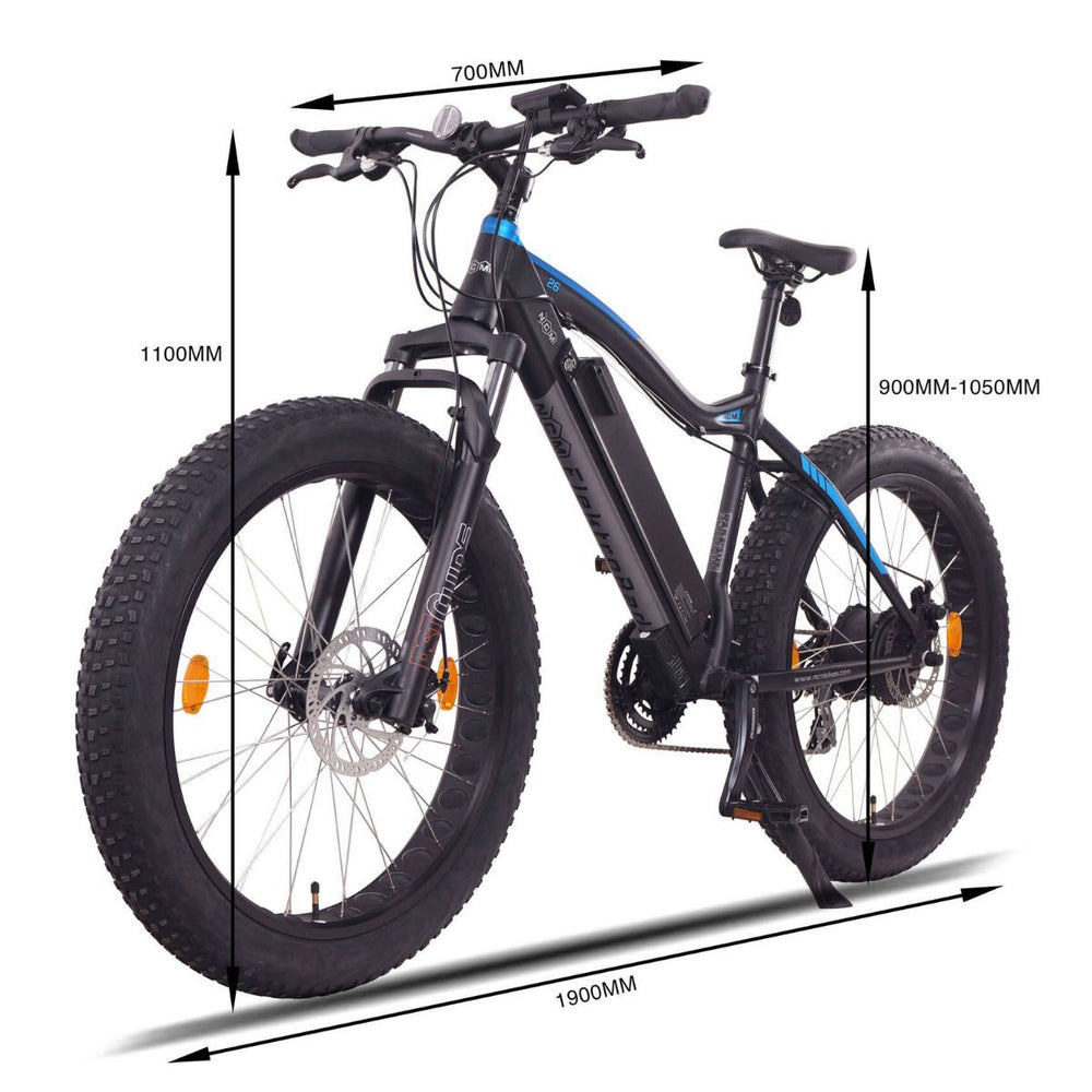 NCM ASPEN PLUS FAT ELECTRIC BIKE, E-BIKE, E-MTB, 250W-750W, 48V 16Ah 768Wh BATTERY (BLACK 26)