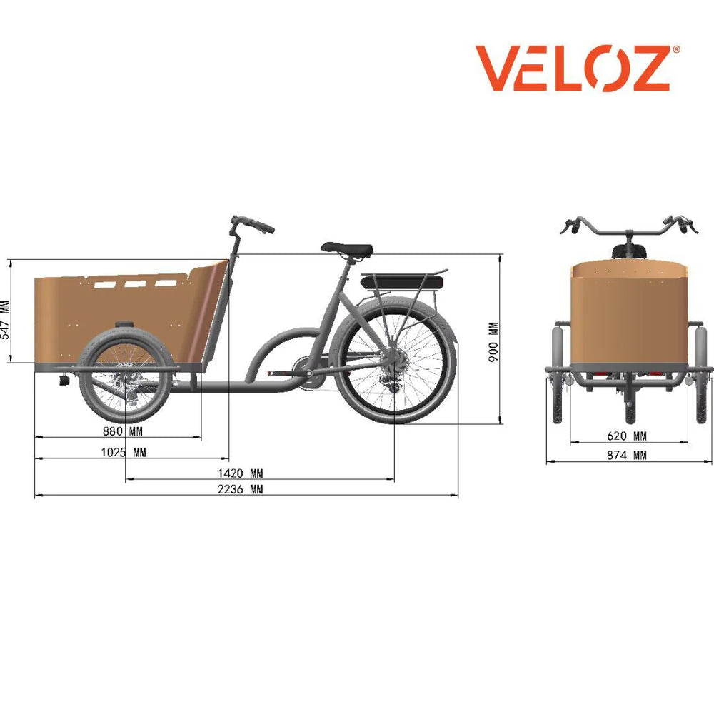 VELOZ ELECTRIC CARGO TRIKE 350W MOTOR 200 KILOS WEIGHT LOAD 6 MONTHS FREE SERVICE